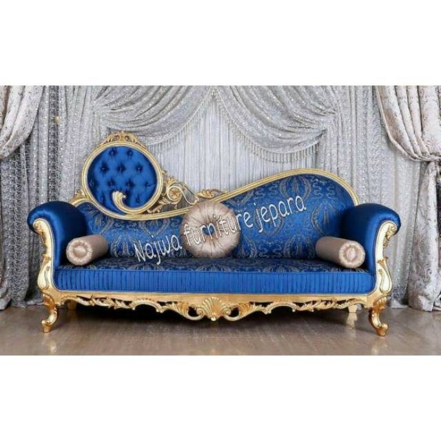 sofa bed jati warna emas(kain jok warna gold)