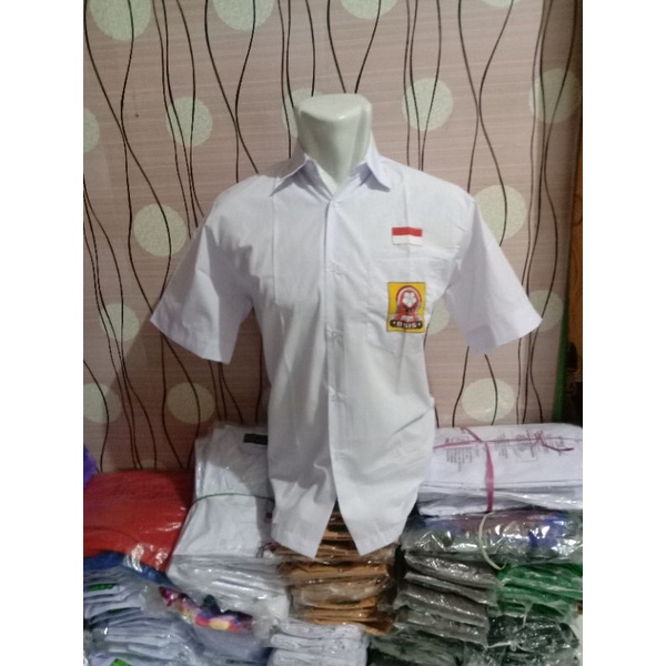 (BAJU SEKOLAH)BAJU PUTIH LENGAN PENDEK SMP/MEREK KARMILA/SERAGAM SEKOLAH MURAH