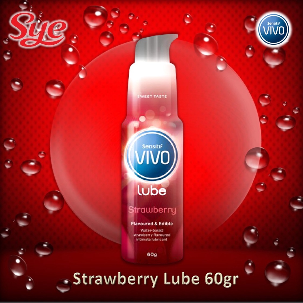 BPOM VIVO STRAWBERRY LUBE PELUMAS 60GR / LUBRICANT KONDOM VIVO / SYE