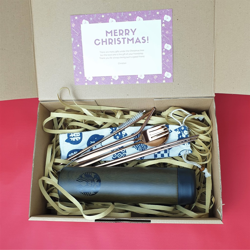 

Kado / Hadiah Souvenir / Christmas Gift Set Brown Wood
