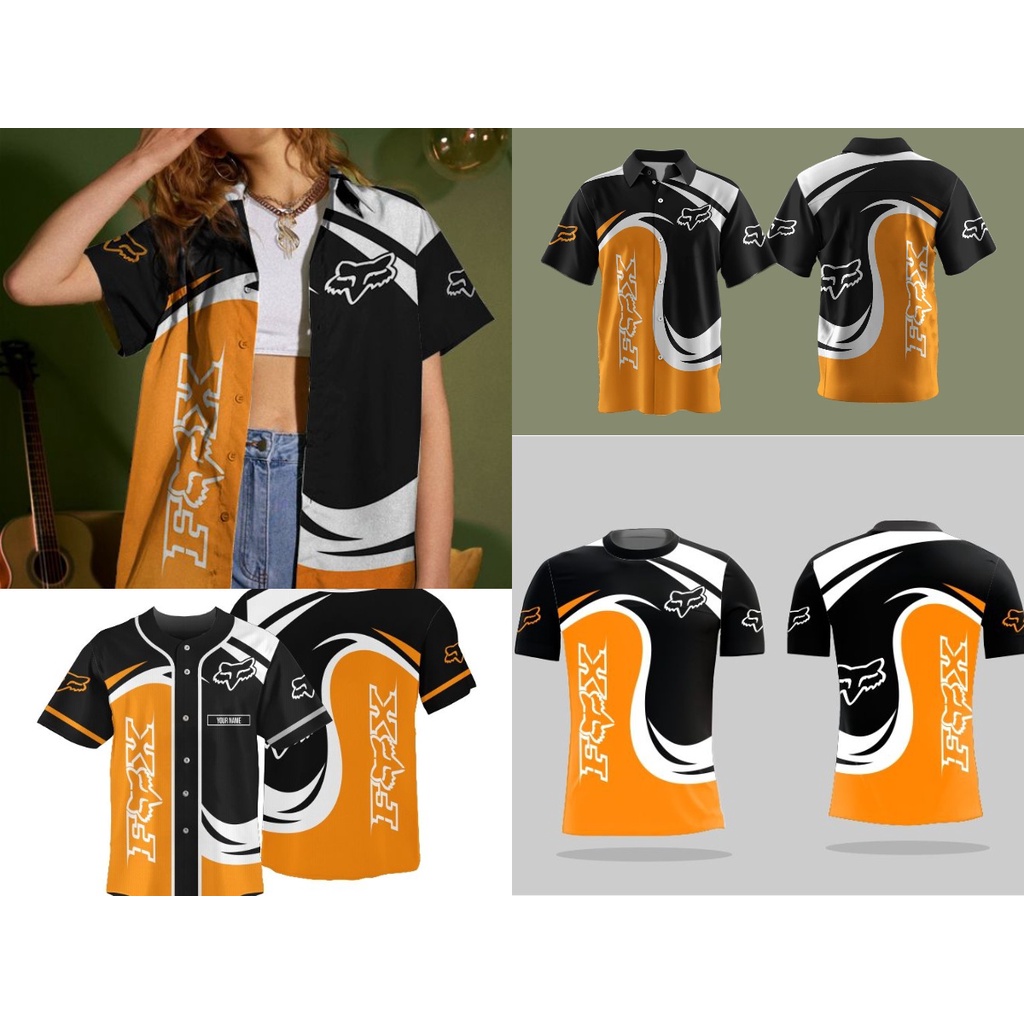 KAOS FOX RACING KEMEJA FOX KEMEJA RACING KAOS RACING BASEBALL FOX PRINTING SUBLIME