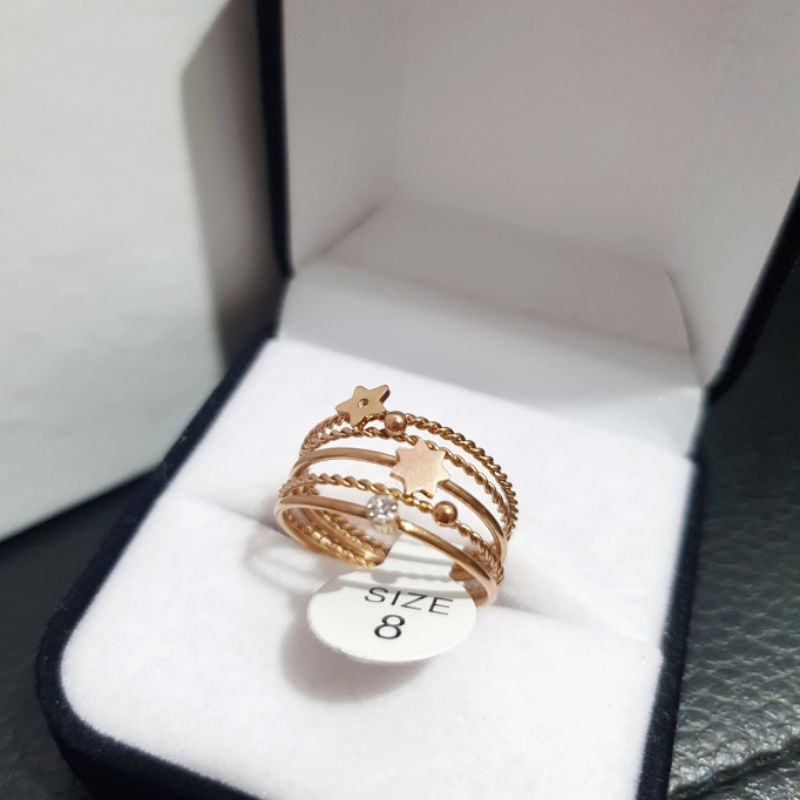 Cincin Titanium Asli Rosegold Premium Quality Anti karat anti alergi Stainless steel ori Tc011