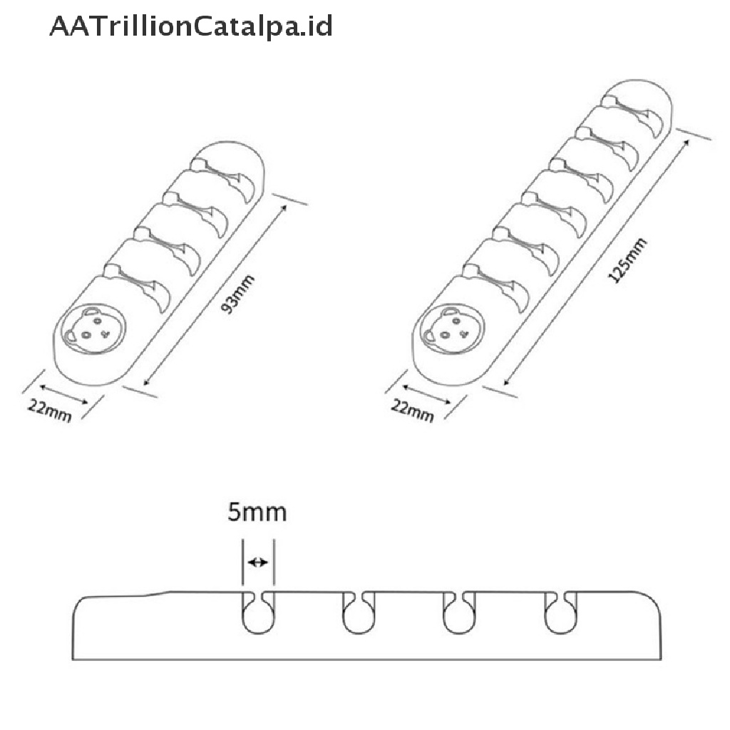 Klip Holder Organizer Kabel Model 6 Lubang Untuk Desktop