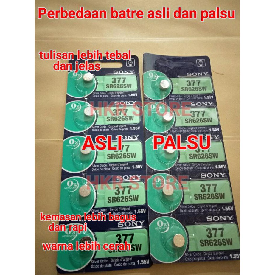 ORIGINAL BATRE / BATERAI / BATTERY JAM SONY SR626SW SR 626 SW / 377 TERBATAS