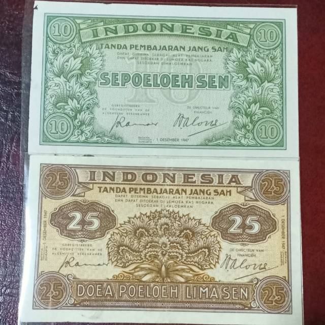 UANG KUNO INDONESIA MURAH - SET FEDERAL 10 SEN & 25 SEN / UANG LAMA, UANG JADUL  ASLI ORIGINAL