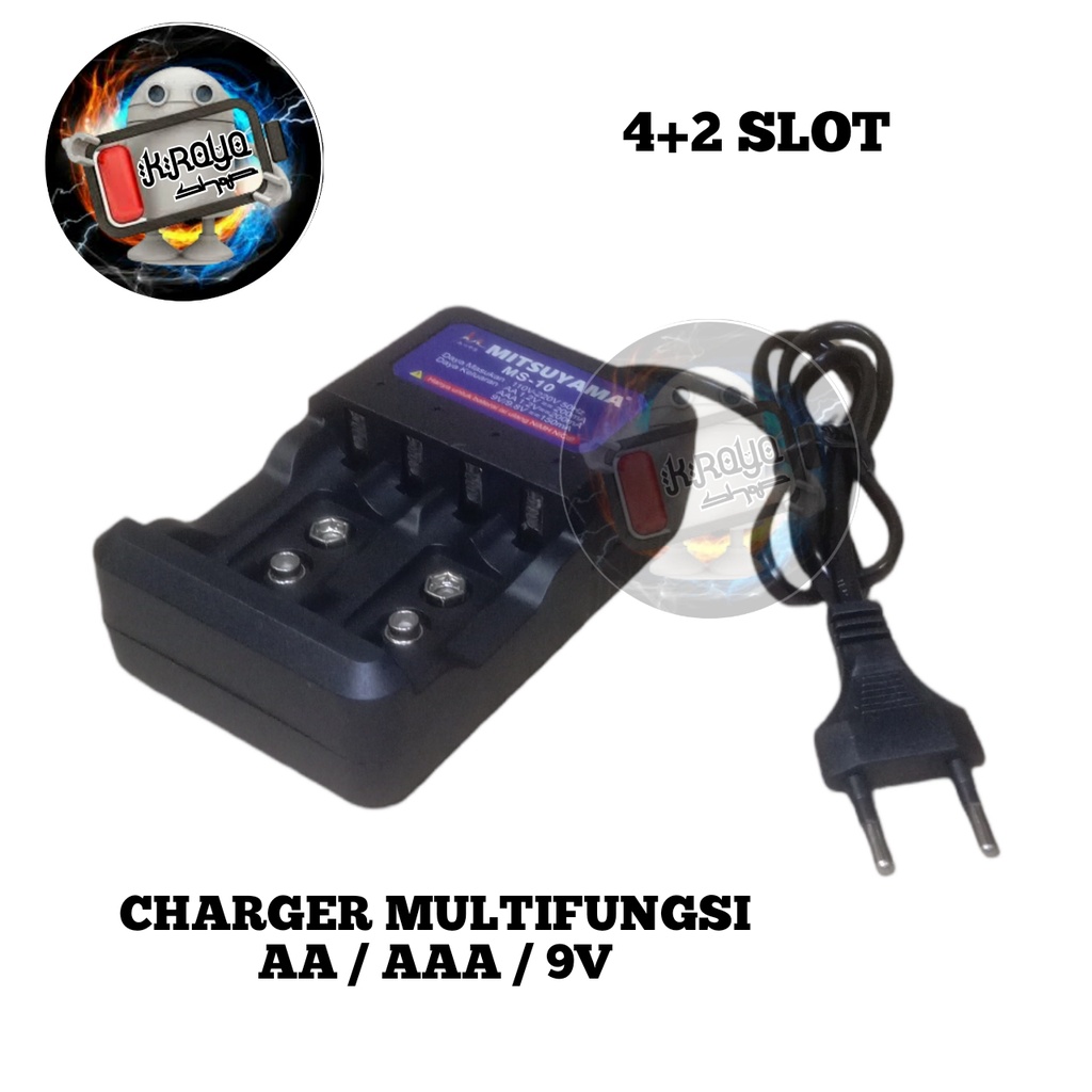 Charger Baterai Type AA/ AAA/ Kotak Daya Output DC 1.5V / 9V - 150mA