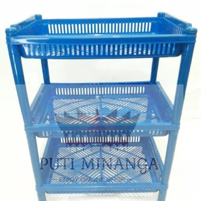 Rak Plastik Segi Rak Susun 3 Rak Mini 3 Tingkat Ukuran Mini Dan Besar