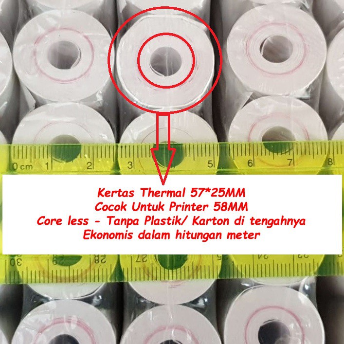 

Kertas Thermal 57*25 Printer bluetooth portable android
