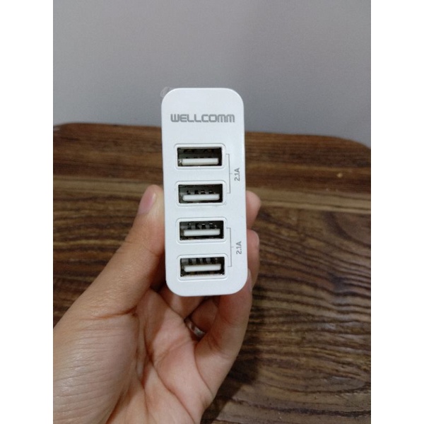 TRAVEL CHARGER 4 PORTS USB WELLCOMM ORIGINAL 4.2A