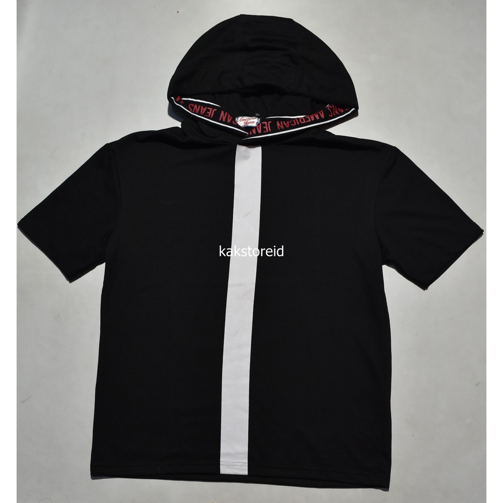 Hoodie Pendek Pria AMERICAN JEANS Hitam HPA 01 ORIGINAL