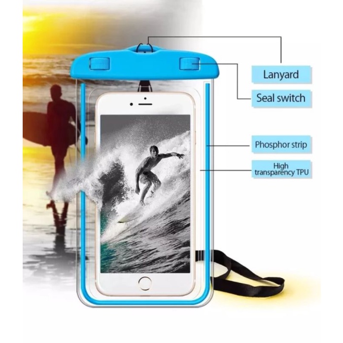 sarung case hp anti air waterproof glow in the dark