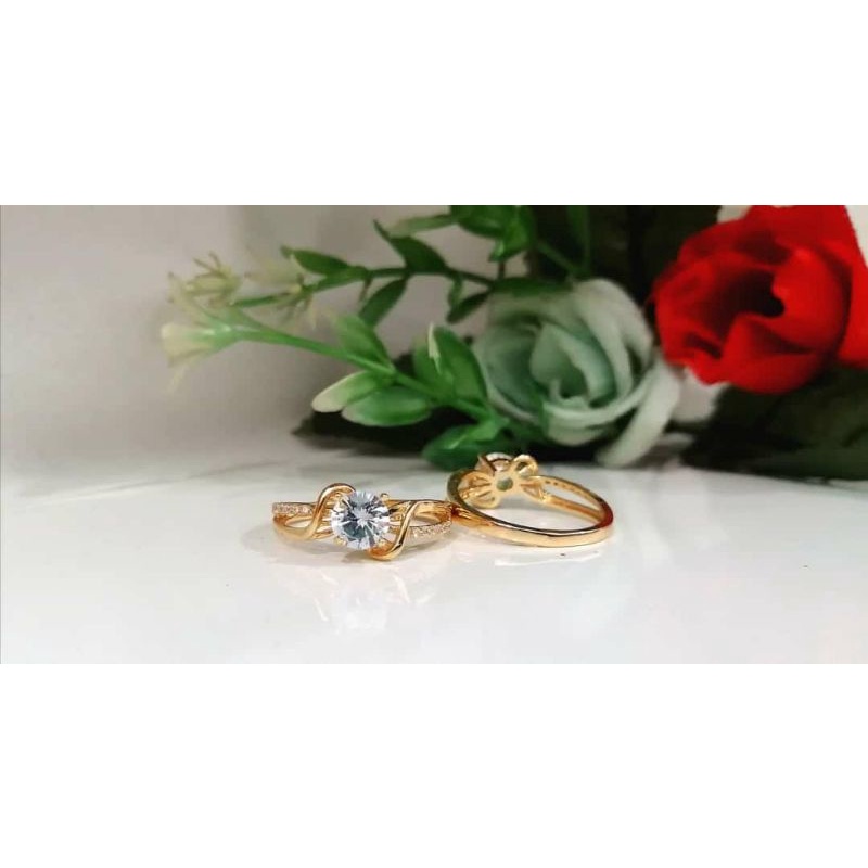 cincin wanita dewasa cantik warna emas