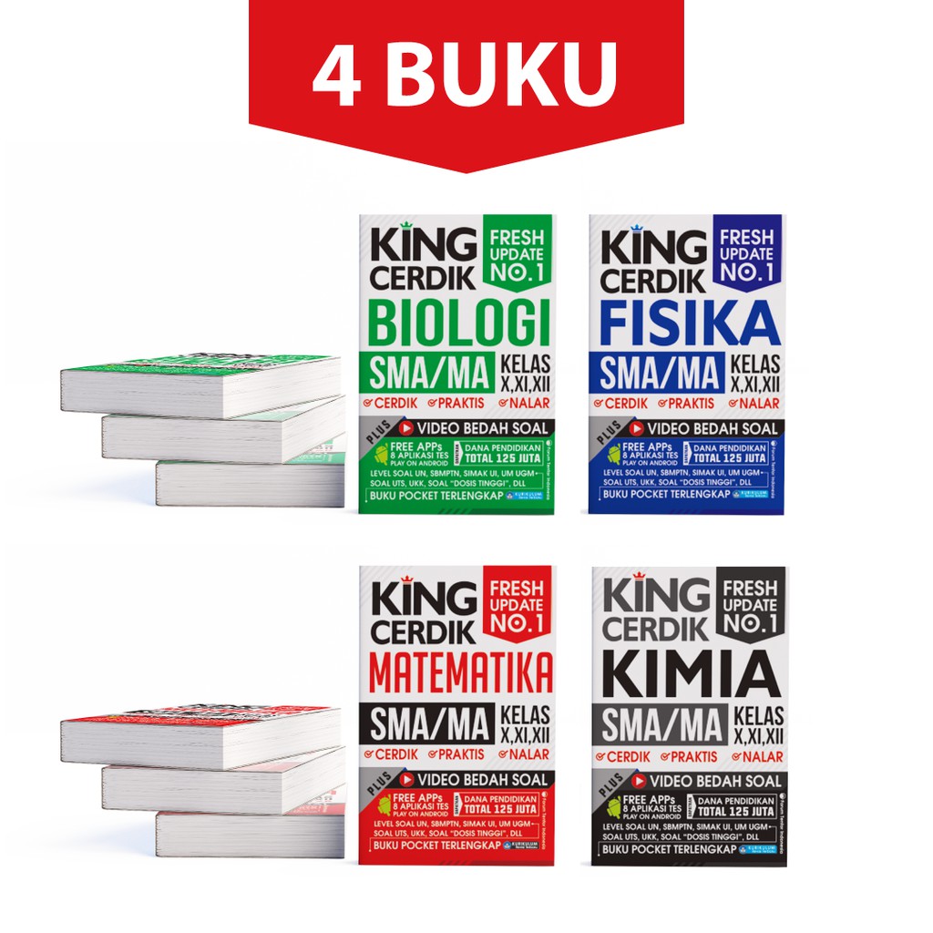 

Paket Hemat 4 In 1 King Cerdik Fisika, Biologi, Kimia, Matematika