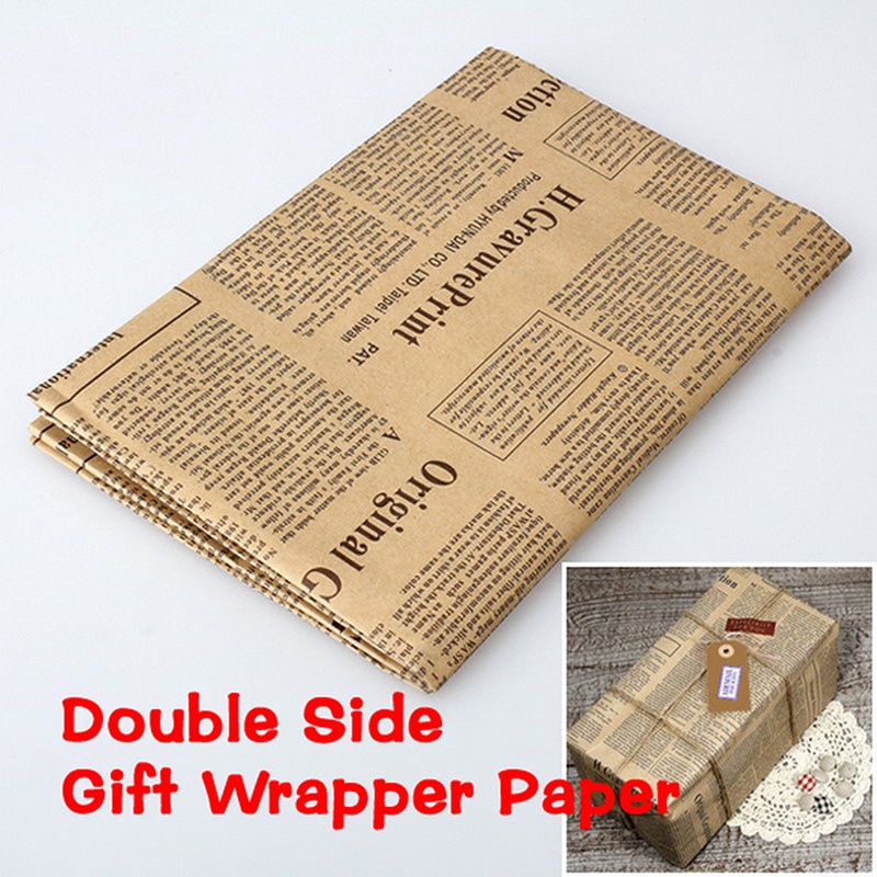 (Happy) Kertas Kraft Dua Sisi Gaya Vintage Untuk Bungkus Kado Natal