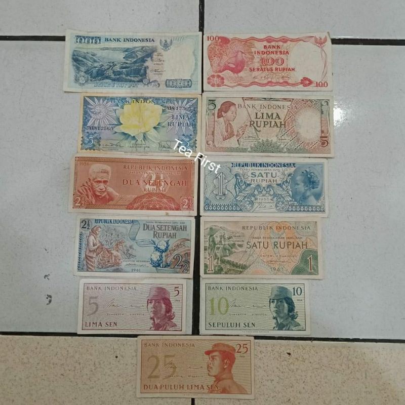 Uang kuno Indonesia Paket 11 Lembar Ekonomis