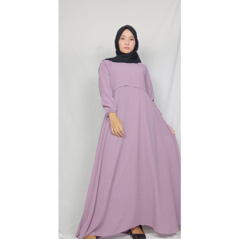 Gamis Malaysia Busui friendly Payung Model Kancing Ceruty Premium