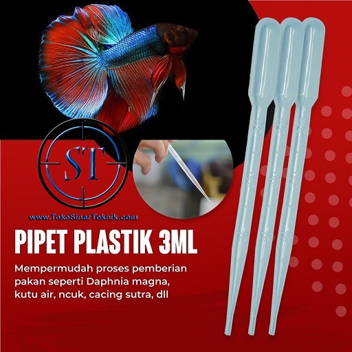 PIPET Plastik 3ml Media Untuk Pengambilan Pakan Ikan cupang kutir DM Ncuk Daphnia Magna Kutu Air Aquarium Aquascape