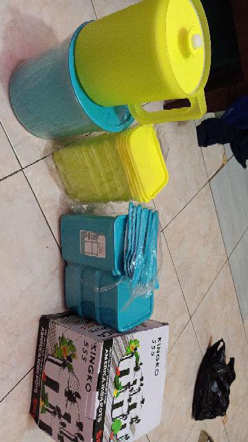 Cpm Tifany Storage Set Of 4 Pcs Hijau Lemon/ Toples Plastik/ Toples Kerupuk