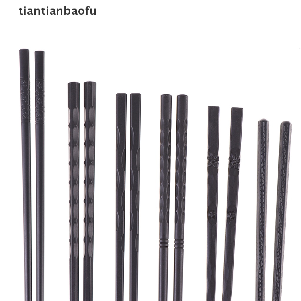 [tiantianbaofu] 1Pair chopsticks Black Sushi Fast Food Noodles Tableware Kitchen Chinese Cutlery Boutique