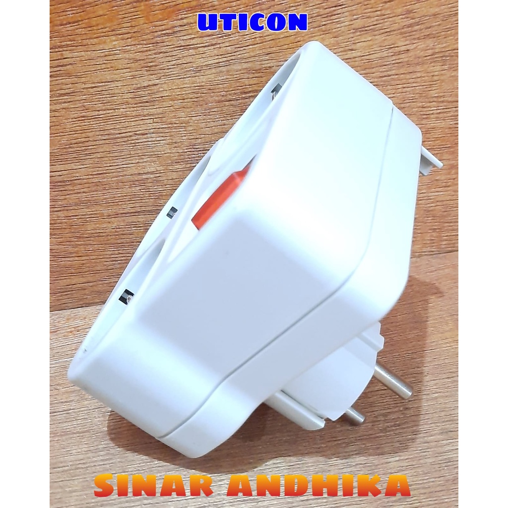 STOP KONTAK UTICON ARDE 3 IN 1+SAKLAR ON OFF+PENGAMAN SOKET S-348SW