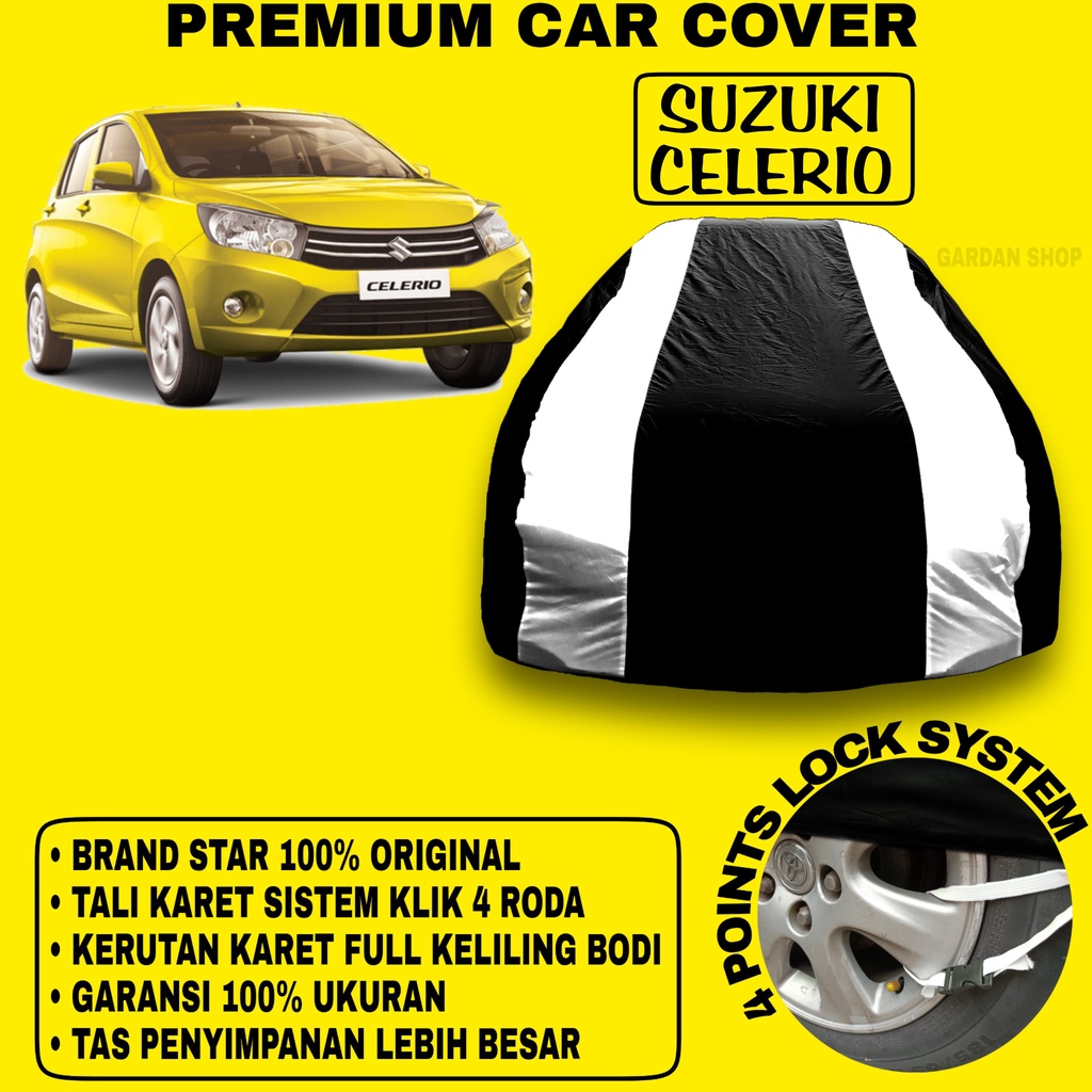 Body Cover SUZUKI CELERIO Sarung Strip SILVER Penutup Pelindung Bodi Mobil Celerio PREMIUM Cover