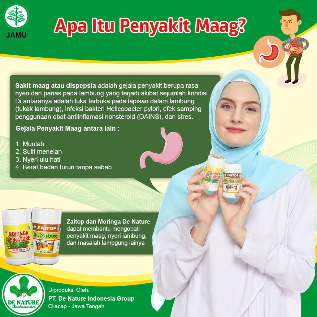 MORINGA Obat Herbal DE NATURE untuk membantu meredakan nyeri sendi, maag Kronis dan Asam lambung-5