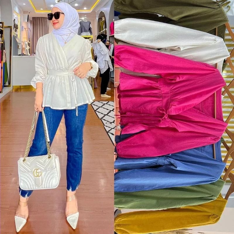 Baju Atasan Wanita Terbaru Lula Cardy Outer Linen Crinkle Baju Wanita Kekinian Ootd Korean Style