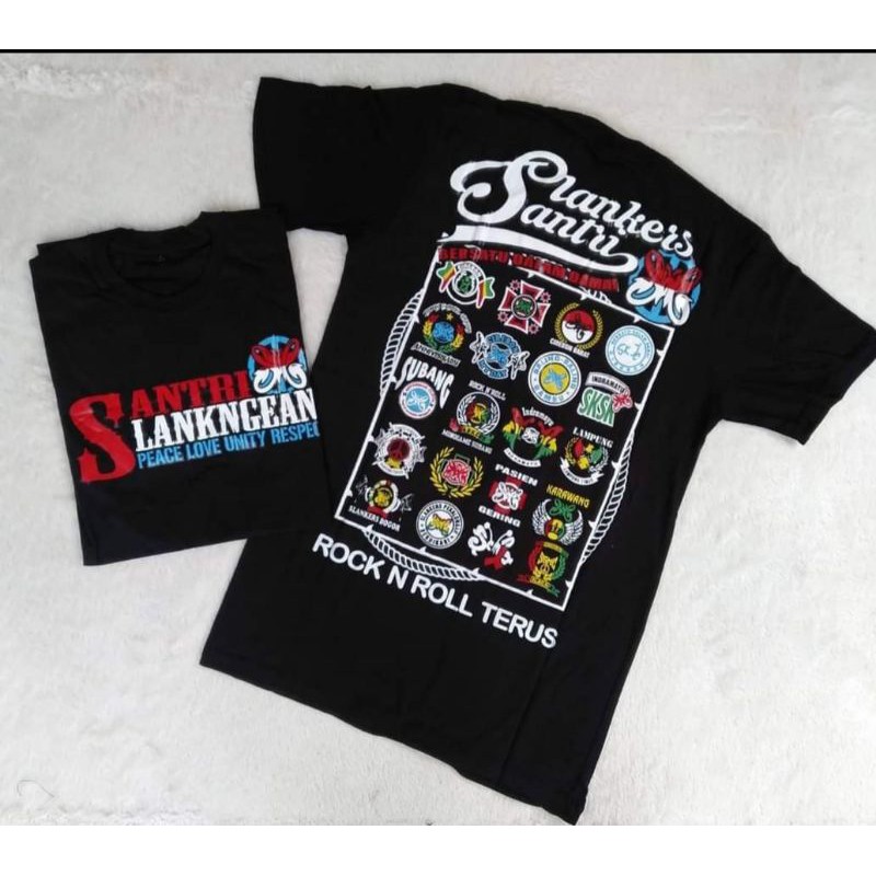 Koas Santri slengean,kaos Slankers,kaos Slank pendek,kaos Slank distro