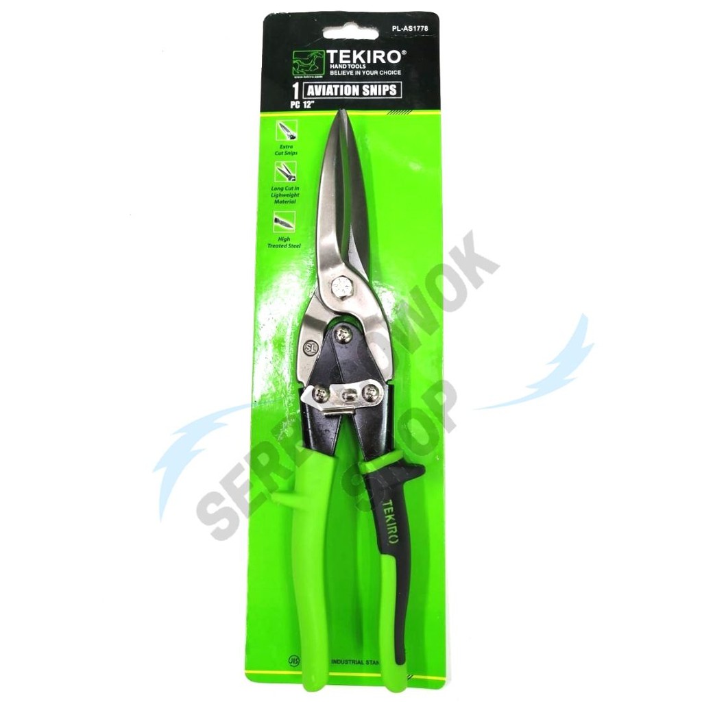 Tekiro Gunting Hollow Baja Ringan Gunting Seng 10 Inch Lurus Aviation Snips Termurah Berkualitas