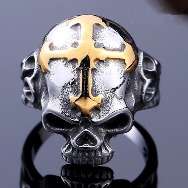 SEUSUK  Cincin Vintage Desain Tengkorak Punk untuk Motor COD