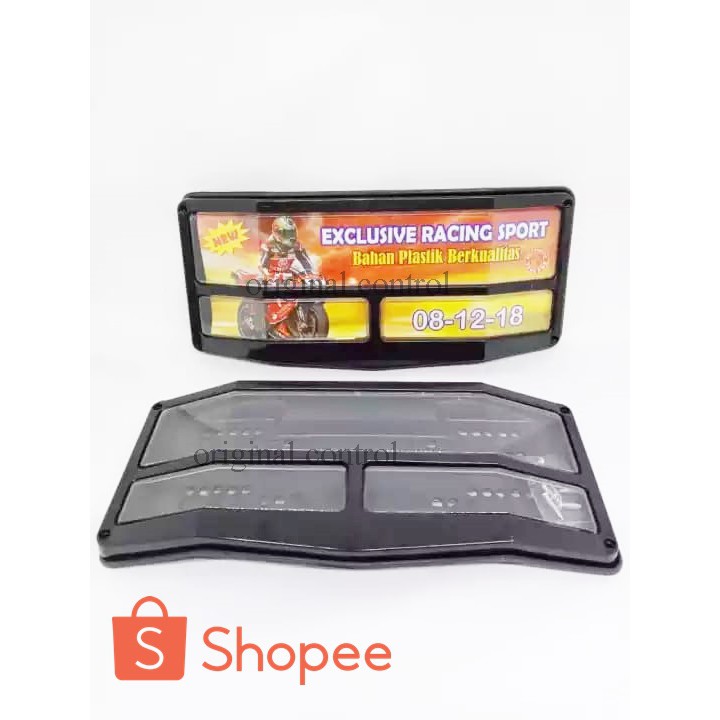 Tutup Plat Nomer Motor Model Cembung Sepasang anti Buram + Baut