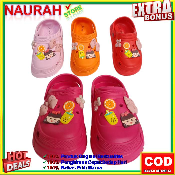 SANDAL ANAK ALINA E2022 A1 SENDAL FUJI VIRAL BAIM 100% ORIGINAL KUALITAS IMPORT JELLY EVA RUBBER ANTI SLIP NYAMAN EMPUK LUCU