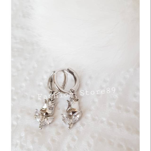 Anting jurai Mawar import xuping cantik perhiasan emas putih replica xuping bestseller fashion