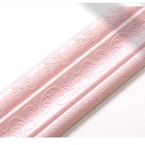 [COD] List Wallpaper Dinding Stiker Border Wallfoam 3D Sticker Dekorasi Kamar Rumah Murah [Seri T]-PINK-