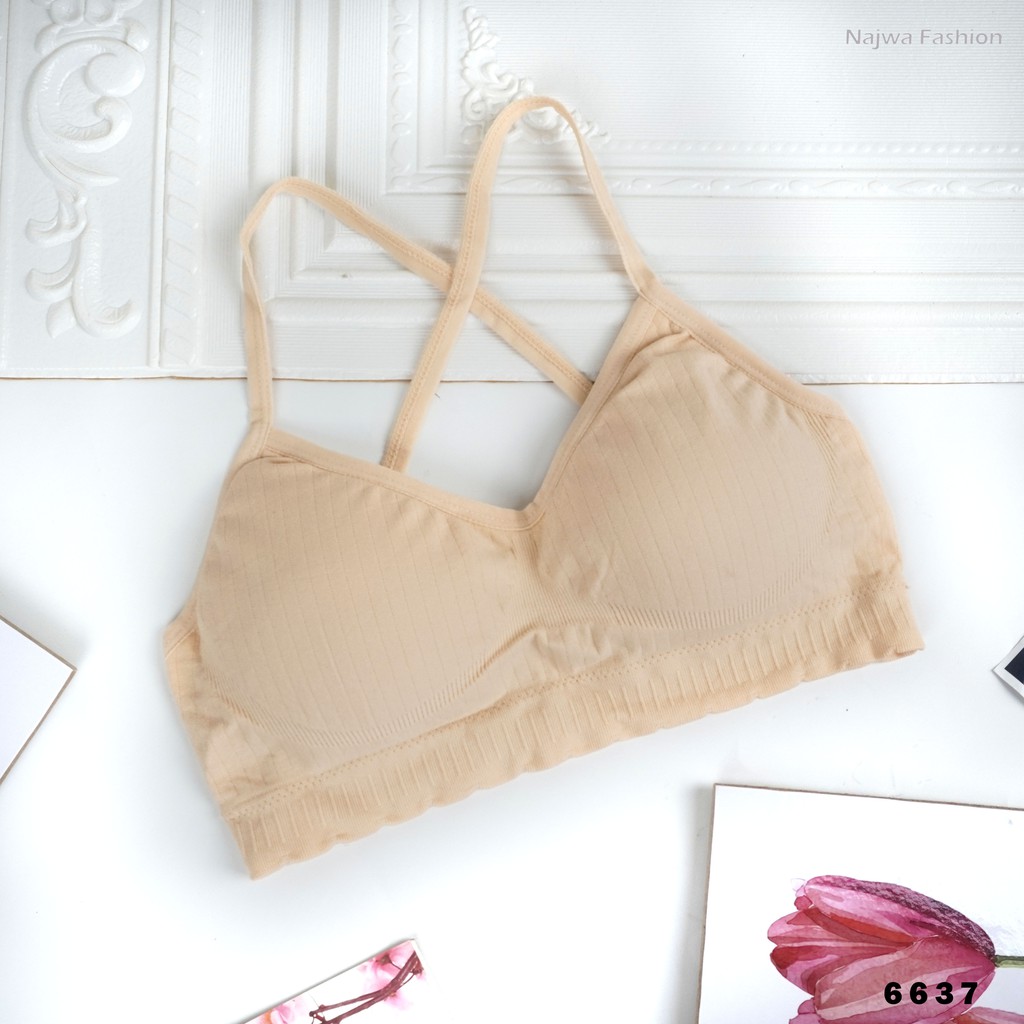 VS - Bra Wanita / BH WANITA Model Seamless Dan Tali Strap Silang  Warna Polos  Dalaman wanita 6637