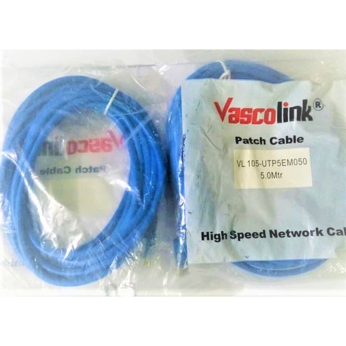 Kabel Utp Lan Vascolink VL105-UTP5EM050 5meter High speed