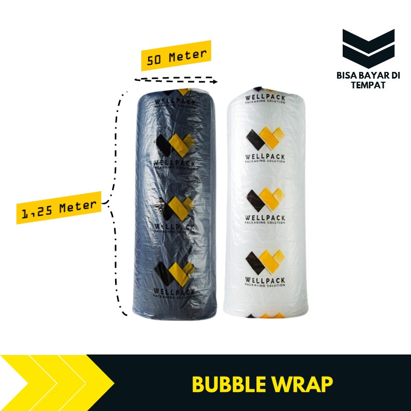 

Bubble Wrap Roll 125 x 50m Plastik Packing Buble Warp Hitam Bening TBA208