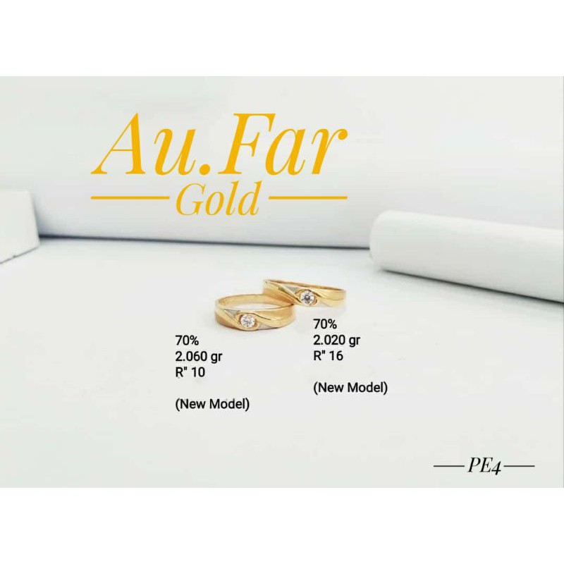 Fashion Aksesoris Wanita Perhiasan Cincin Emas Couple Cincin Nikah Kadar 700 - Aufar Gold