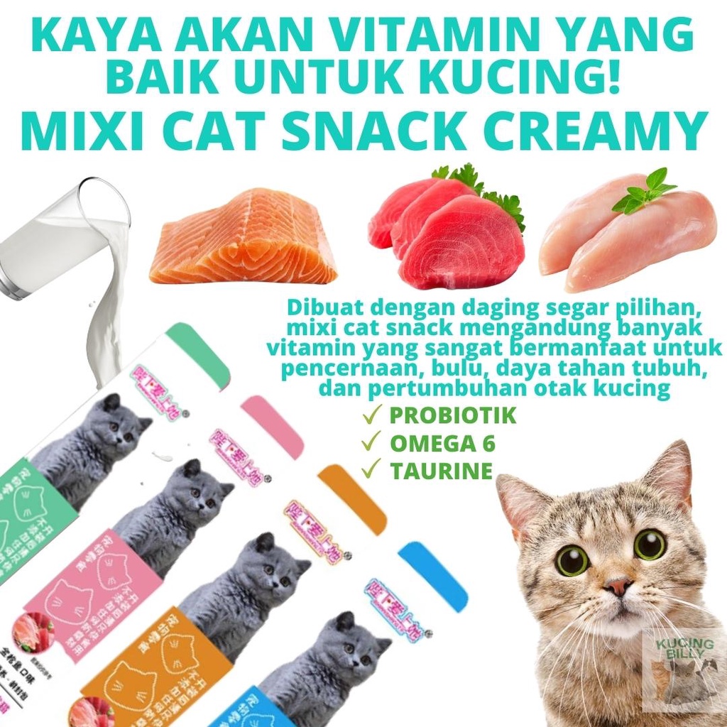 MIXI Creamy cat strips 16gr snack kucing cemilan kucing