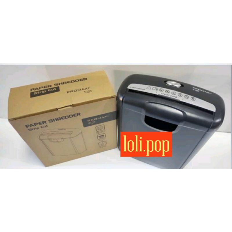 PROMAXI S100 Strip Cut Paper Shredder ORIGINAL &amp; GARANSI RESMI - Mesin Penghancur Kertas S-100