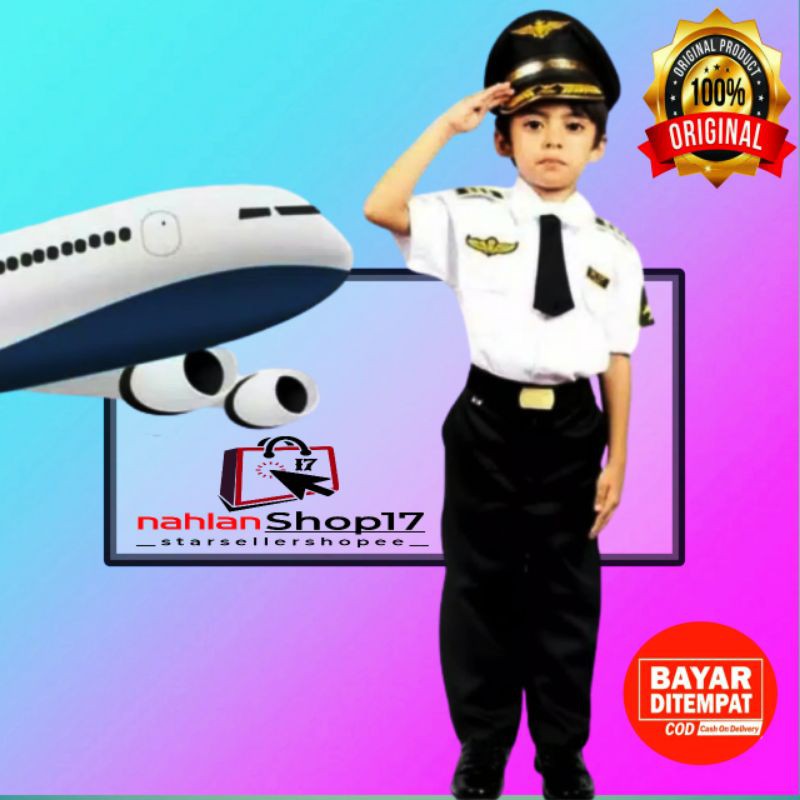 BAJU PILOT ANAK / SERAGAM SEKOLAH PILOT ANAK / BAJU KOSTUM KARNAVAL