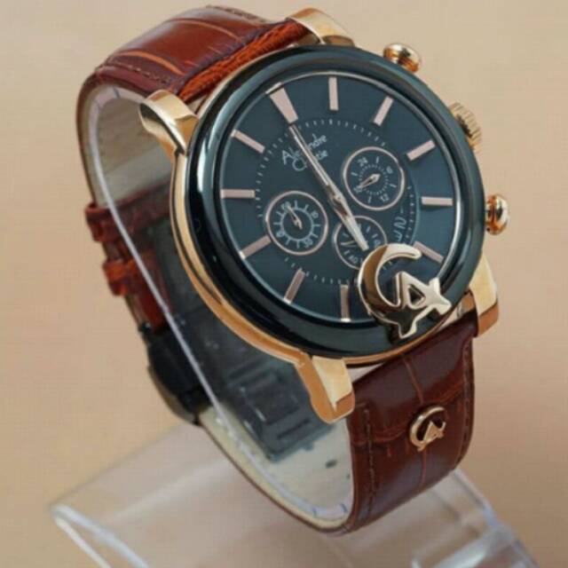 Jam tangan pria elegant exclusive Sport Alexandre Christie Ronaldo Original Brown