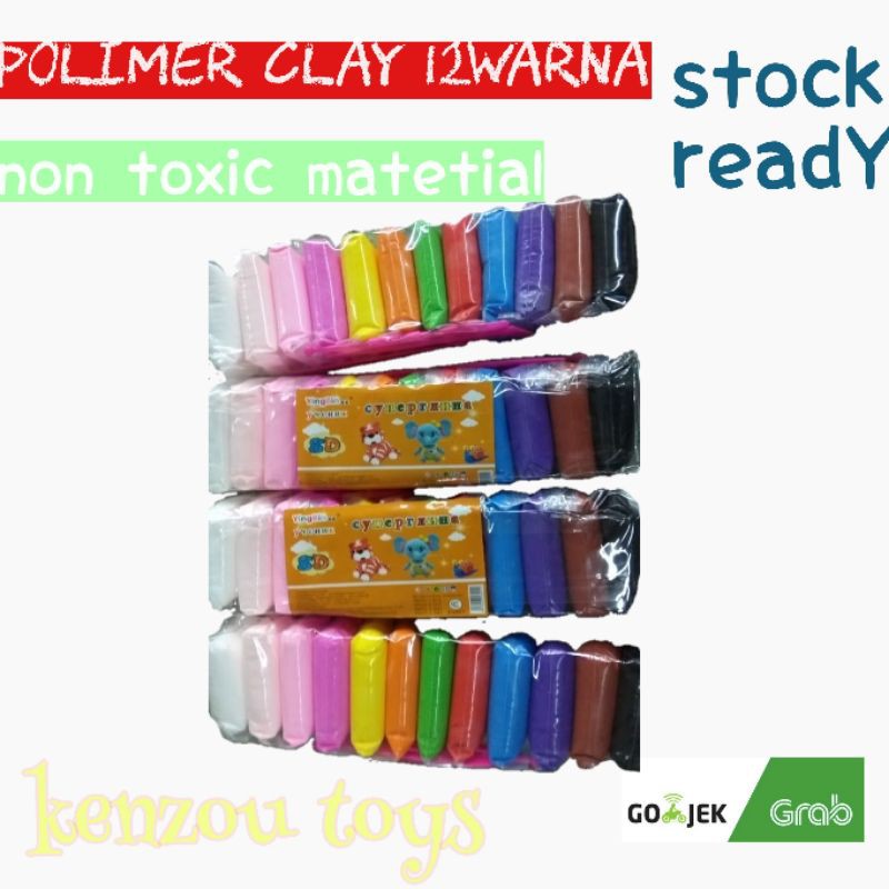 mainan anak lilin polymer claY isi 12 perkantong