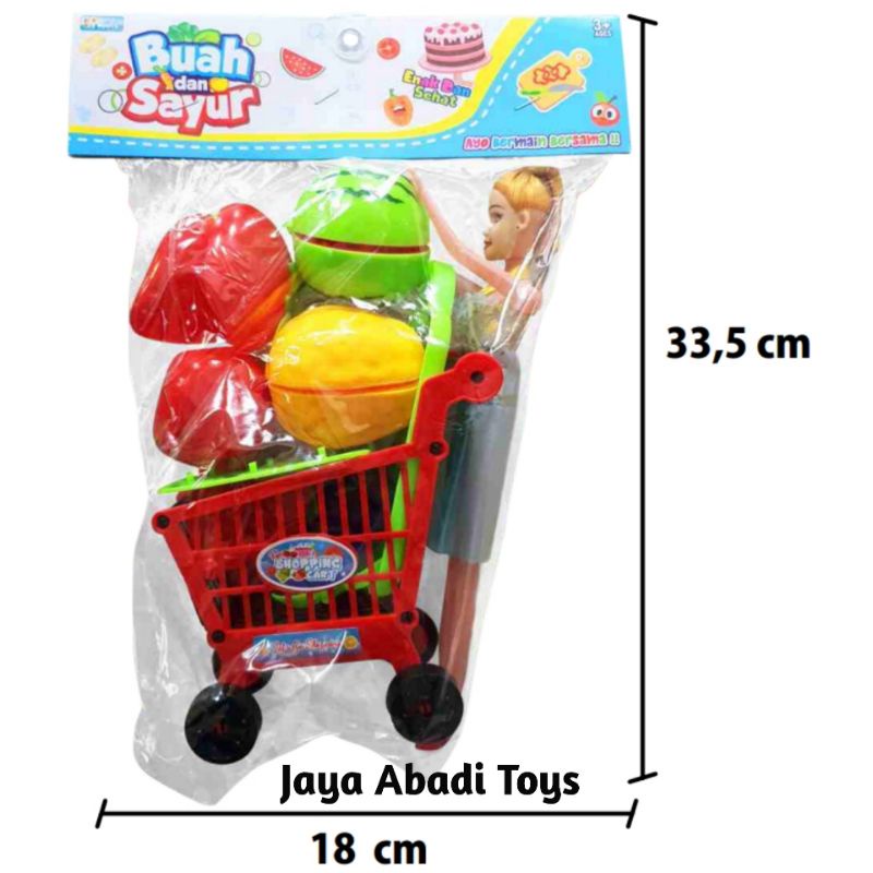 MF 21 - MAINAN ANAK MURAH !! SHOPPING CART + FRUIT ( MF21 ) KERANJANG BELANJA TROLLI MINIMARKET BUAH SEGAR