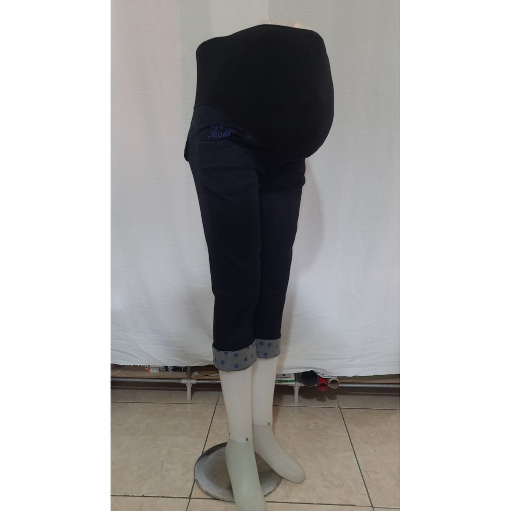 (PD001) Celana Hamil Pendek 7/8 Celana Hamil Denim Maternity Denim Pants