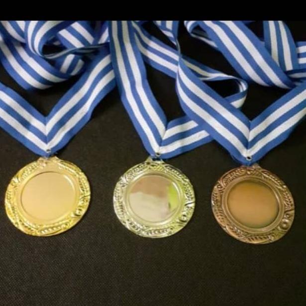 ✩ Medali Logam Mendali Medali Emas Perak Perunggu Satuan plus Pita Tali Medali dan Ring Medali ✬