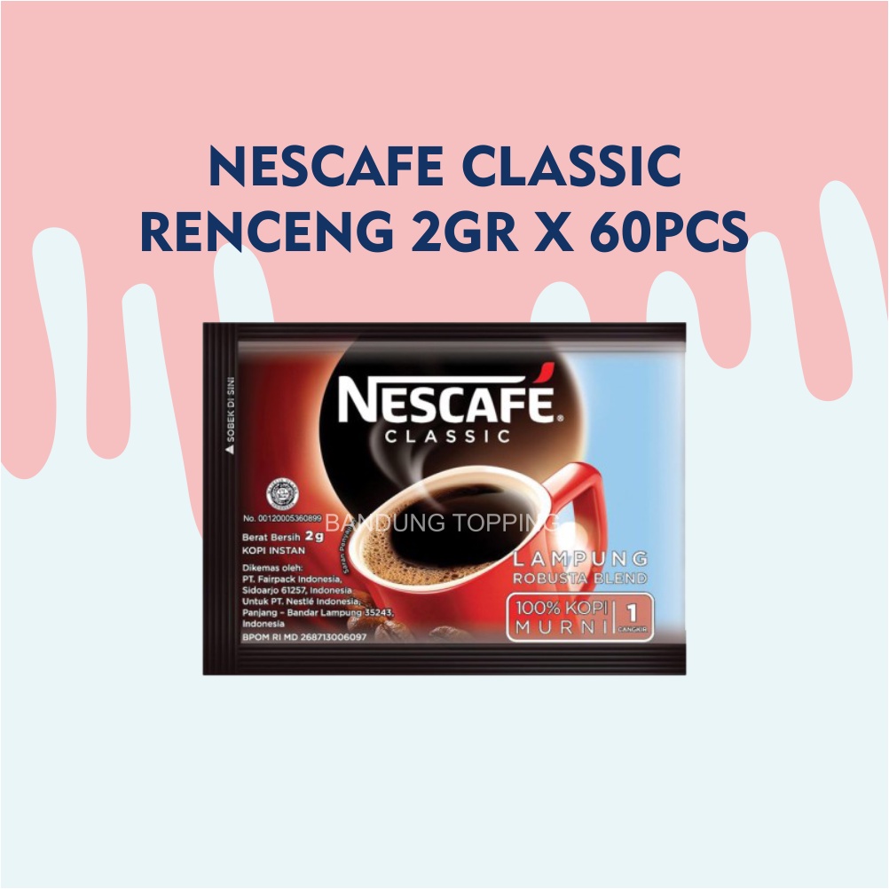 Nescafe coffee clasic saset 2gr  60pcs