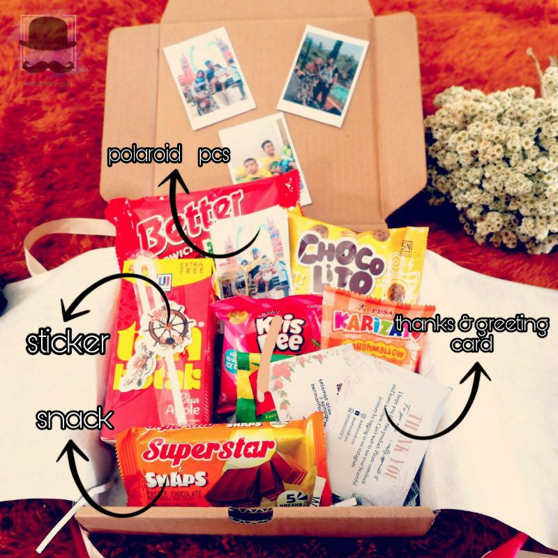 

[PAKET CASPEA] Snack box - Gift box - Hampers - Kado hadiah ultah - wisuda - anniversary - mutualan