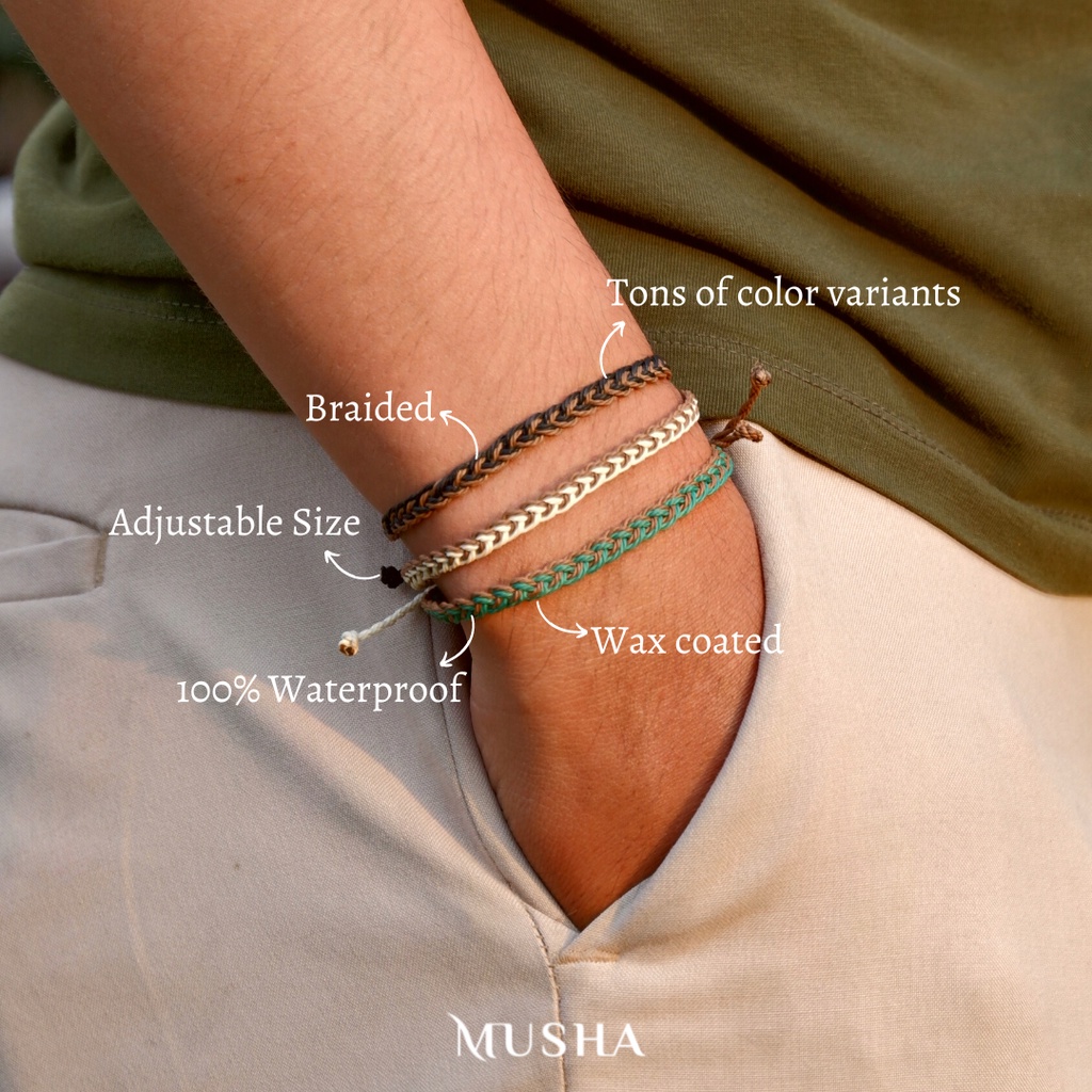 Musha Braided Water-Repellent Bracelet | Gelang Wanita Gelang Pria Gelang Tali