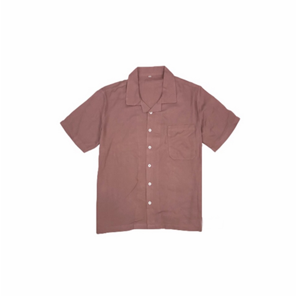 Kemeja Hawai Polos Unisex | Hawaiian Shirt | Cotton Rayon Adem &amp; Lembut | Warna Rose Gold